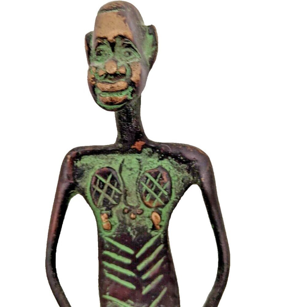 African Tribal Heavy Metal Art Figurine Statue Vintage - Picture 2 of 10